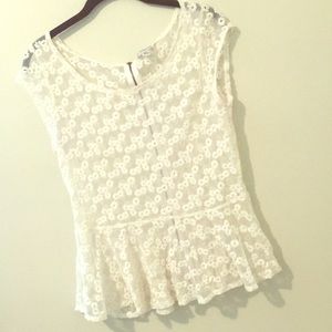 American Eagle Sheer Peplum Blouse (M)